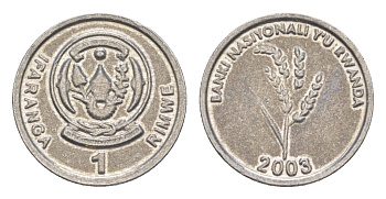 Руанда 1 франк 2003 KM 22 алюминий UNC 4644-447