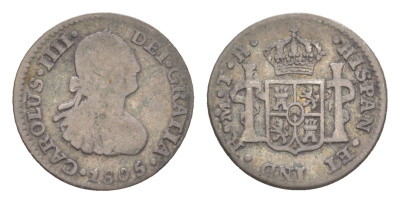 Мексика 1/2 реала 1805 Mo, Карл IV (1788-1808) KM 72 серебро 603-643
