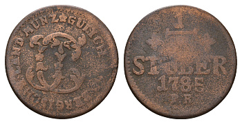 Юлих-Берг 1/4 штюбера 1785 KM 205 медь 4654-1247