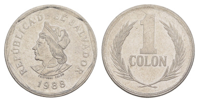 Сальвадор 1 колон 1988 KM 156 нержавеющая сталь 4646-652