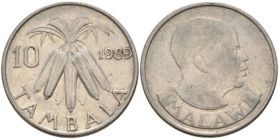 Малави 10 тамбал 1989 KM 10a сталь плакированная никелем 4141-743