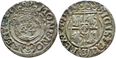 ПОЛЬША 1/24 ТАЛЕРА 1621 СИГИЗМУНД III (1587-1632) KM 41 серебро 3896-835