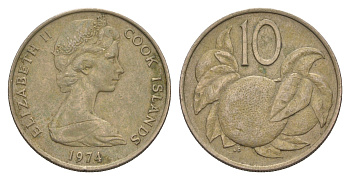 Острова Кука 10 центов 1974 KM 4 медно-никель 4631-1112