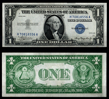 США 1 доллар 1935 Президент Джордж Вашингтон. Большая печать Соединенных Штатов Pick 416 бумага UNC (пресс) 451-1276-3