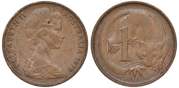 Австралия 1 цент 1979 KM 62 бронза 4596-351