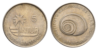 Куба 5 сентаво 1981 KM 412.1 медно-никель 4643-665