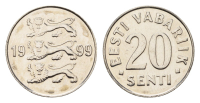 Эстония 20 сентов 1999 KM 23a сталь плакированная никелем UNC 4694-1238
