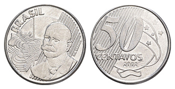 Бразилия 50 сентаво 2002 KM 651a нержавеющая сталь 4642-1141