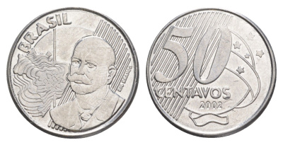 Бразилия 50 сентаво 2002 KM 651a нержавеющая сталь 4642-1141