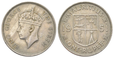 Маврикий 1 рупия 1951 KM 29 медно-никель 4622-1251