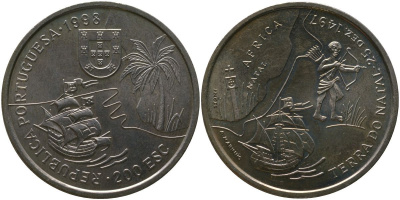 Португалия 200 эскудо 1998 Путешествие Васко да Гамы в Индию 1498 года - Южная Африка, Наталь KM 710 медно-никель UNC 4677-412