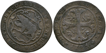 Берн, Швейцария 1/2 батцена 1794 KM 91 биллон 4132-1253