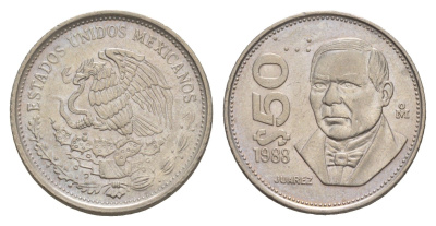Мексика 50 песо 1988 Mo KM 495 медно-никель 4637-744