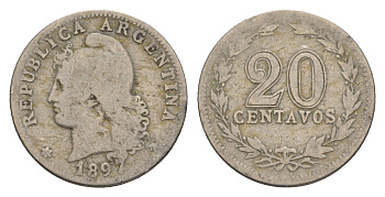 Аргентина 20 сентаво 1897 KM 36 медно-никель 4655-1019