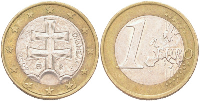 Словакия 1 евро 2009 KM 101 биметалл 4126-953