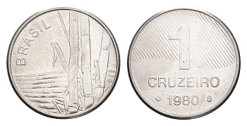 Бразилия 1 крузейро 1980 KM 590 нержавеющая сталь UNC 4644-469