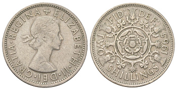 Великобритания 2 шиллинга (флорин) 1963 Елизавета II (1952-2022) KM 906, Spink 4146 медно-никель 4624-452