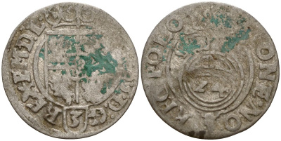 Польша 3 полкера (3 полторака - 1 крейцер) ND (1620-1627) Сигизмунд III Ваза (1587-1632) KM 41 серебро 4158-816
