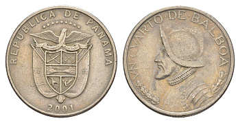 Панама 1/2 бальбоа 2001 KM 129 медно-никель 4646-316