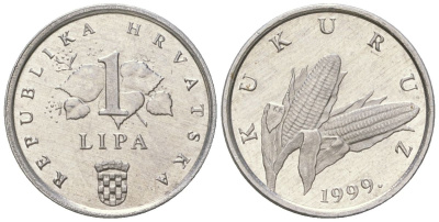 Хорватия 1 липа 1999 нечетный год KM 3 алюминий  UNC  4147-922