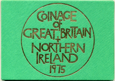 Великобритания официальный набор из 6 монет + жетон монетного двора 1975 в оригинальной пластиковой упаковке KM PS 31 PROOF  7-5-6-09