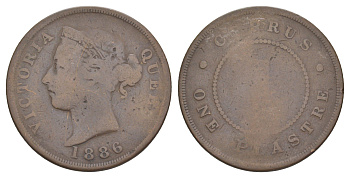 Кипр 1 пиастр 1886 Виктория (1837-1901) KM 3.2 бронза 4127-1244