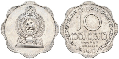 Шри-Ланка 10 центов 1978 KM 140 a алюминий 89-1854