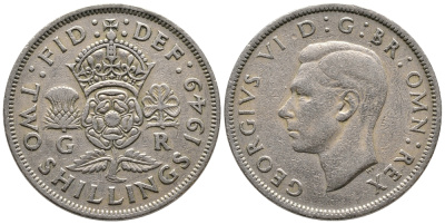 Великобритания 2 шиллинга (флорин) 1949 Георг VI (1936-1952) KM 878, Spink 4107 медно-никель 59-1034