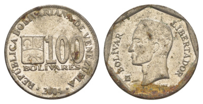 Венесуэла 100 боливаров 2004 Симон Боливар Y 83 сталь плакированная никелем 4605-523