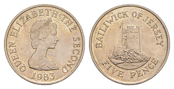 Джерси 5 пенсов 1983 башня Сеймур, Елизавета II (1952-2022) KM 56.1 медно-никель aUNC 4652-544