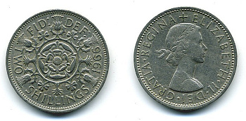 Великобритания 2 шиллинга (флорин) 1966 Елизавета II (1952-2022) KM 906, Spink 4146 медно-никель 4110-1534