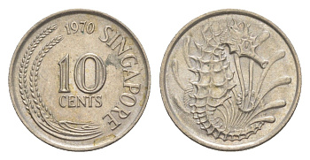 Сингапур 10 центов 1970 KM 3 медно-никель 4640-564