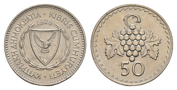 Кипр 50 милей 1979 KM 41 медно-никель UNC 4652-414