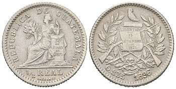 Гватемала 1/2 реала 1896 KM 165 серебро 4615-111