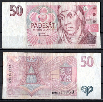 Чехия 50 крон 1997 Pick 17 b бумага 7484-41-2-1