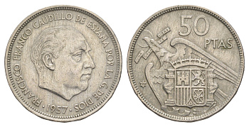 Испания 50 песет 1957 (59) Франсиско Франко (1939-1975) KM 788 медно-никель 4385-316