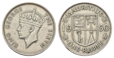 Маврикий 1 рупий 1950 KM 29.1 медно-никель 4565-624