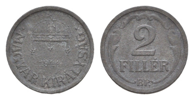 Венгрия 2 филлера 1944 BP KM 519 цинк 4658-352