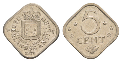 Нидерландские Антильские острова (Нидерландские Антилы) 5 центов 1975 KM 13 медно-никель aUNC 4613-261