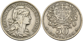 Португалия 50 сентаво 1965  KM 577 медно-никель    4153-122