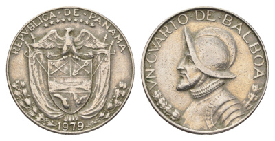Панама 1/4 бальбоа (25 сентесимо) 1979 KM 11.2a медь плакированная медно-никелем 4663-815