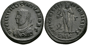 Римская Империя нуммий 317 - 320 Лициний II в ранге цезаря IOVI CONSERVATORI CAESS Кизик Good Very fine (R3) RIC 11 бронза 1073-3-6-1