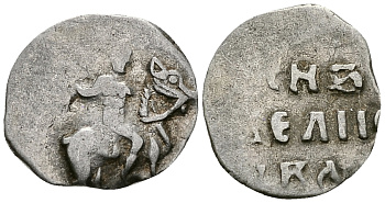 ВЕЛИКОЕ КНЯЖЕСТВО МОСКОВСКОЕ ДЕНГА 1535 - 1547 ИВАН IV ВАСИЛЬЕВИЧ, МОСКОВСКИЙ МОНЕТНЫЙ ДВОР, 0,34 ГР ГиК №48 серебро 262-833