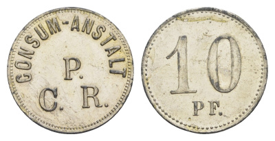 Ромбах 10 пфеннигов ND Consum-Anstalt - «Учреждено для потребления» Marchand 20.1 железо aUNC 1531-1211