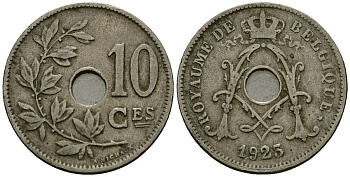Бельгия 10 сантимов 1923 Belgique KM 85 медно-никель 4172-921