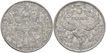 Французская Новая Каледония 5 франков 2014 птица кагу, (IEOM) KM 16, Schoen 12, Lec 81k алюминий 4117-131