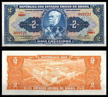 Бразилия 2 крузадо ND (1954-1958) Pick 151 b бумага UNC (пресс) 7191-15-1-1