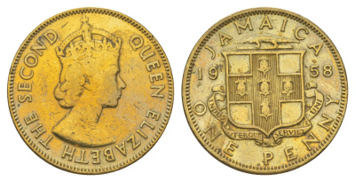 Ямайка 1 пенни 1958 KM 37 никель латунь 4628-641