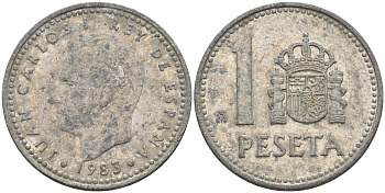 Испания 1 песета 1983 M, Хуан Карлос I (1975-2014) KM 821 алюминий 4401-451