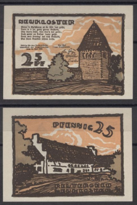 Нойклостер 25 пфеннигов 1921 DeNG 2 0951.1-2/3 бумага UNC (пресс) 8612-60-2-2